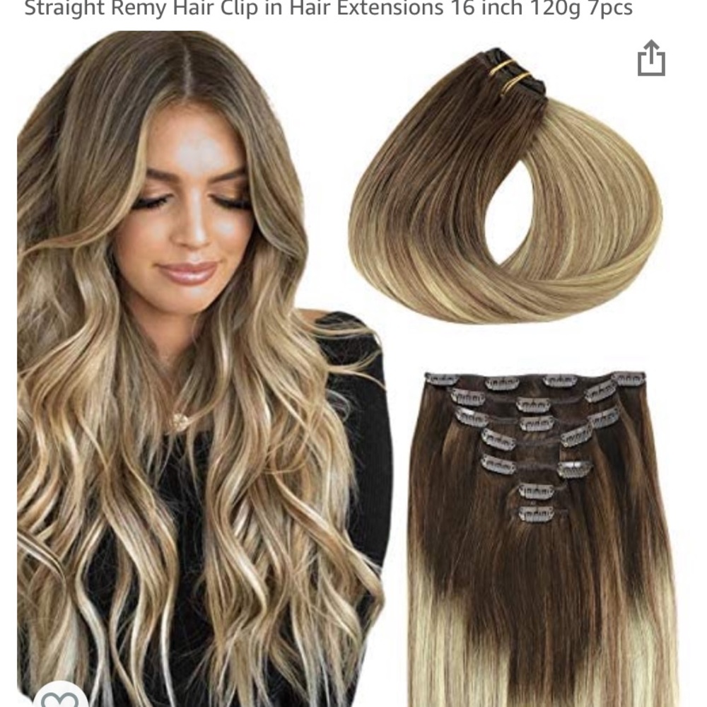 16 inch balayage clip in extensions